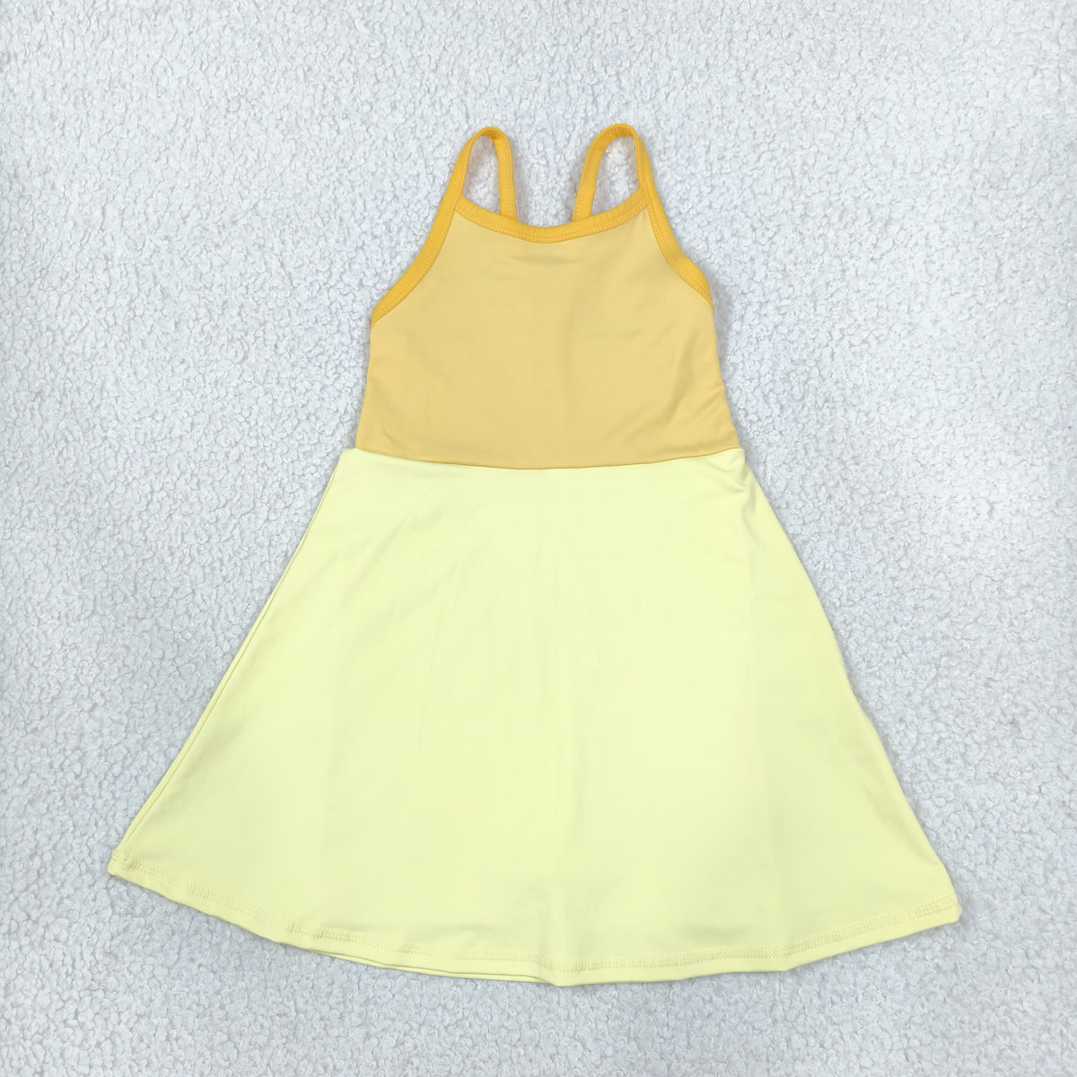 Baby Girls Yellow Strap Yoga Active Patchwork Knee Length Dress