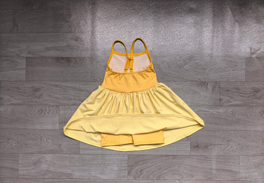 Baby Girls Yellow Strap Yoga Active Patchwork Knee Length Dress Preorder
