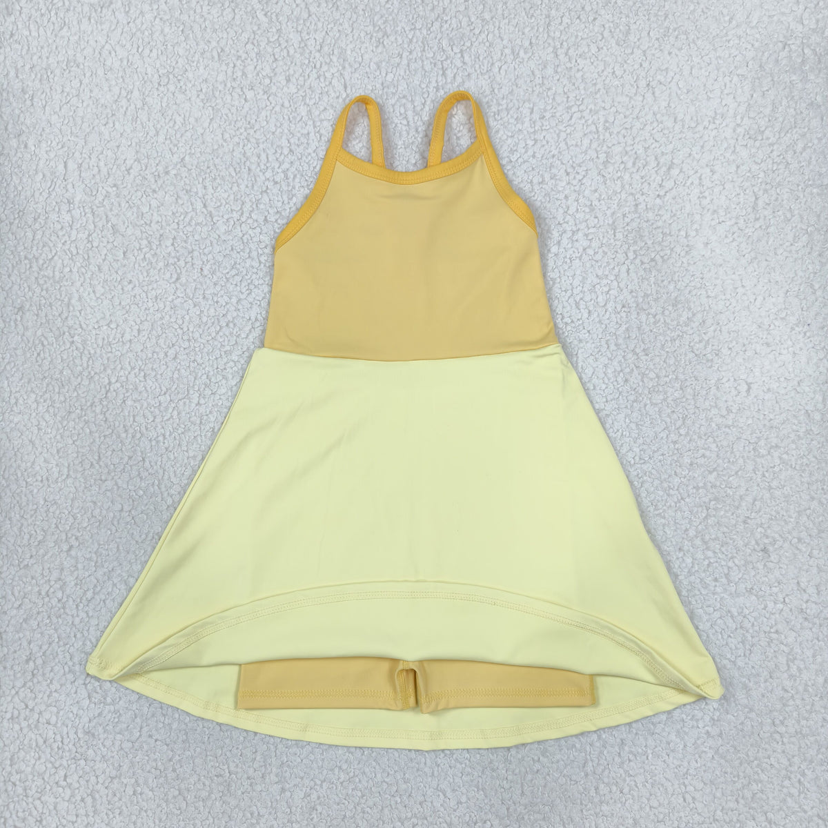 Baby Girls Yellow Strap Yoga Active Patchwork Knee Length Dress