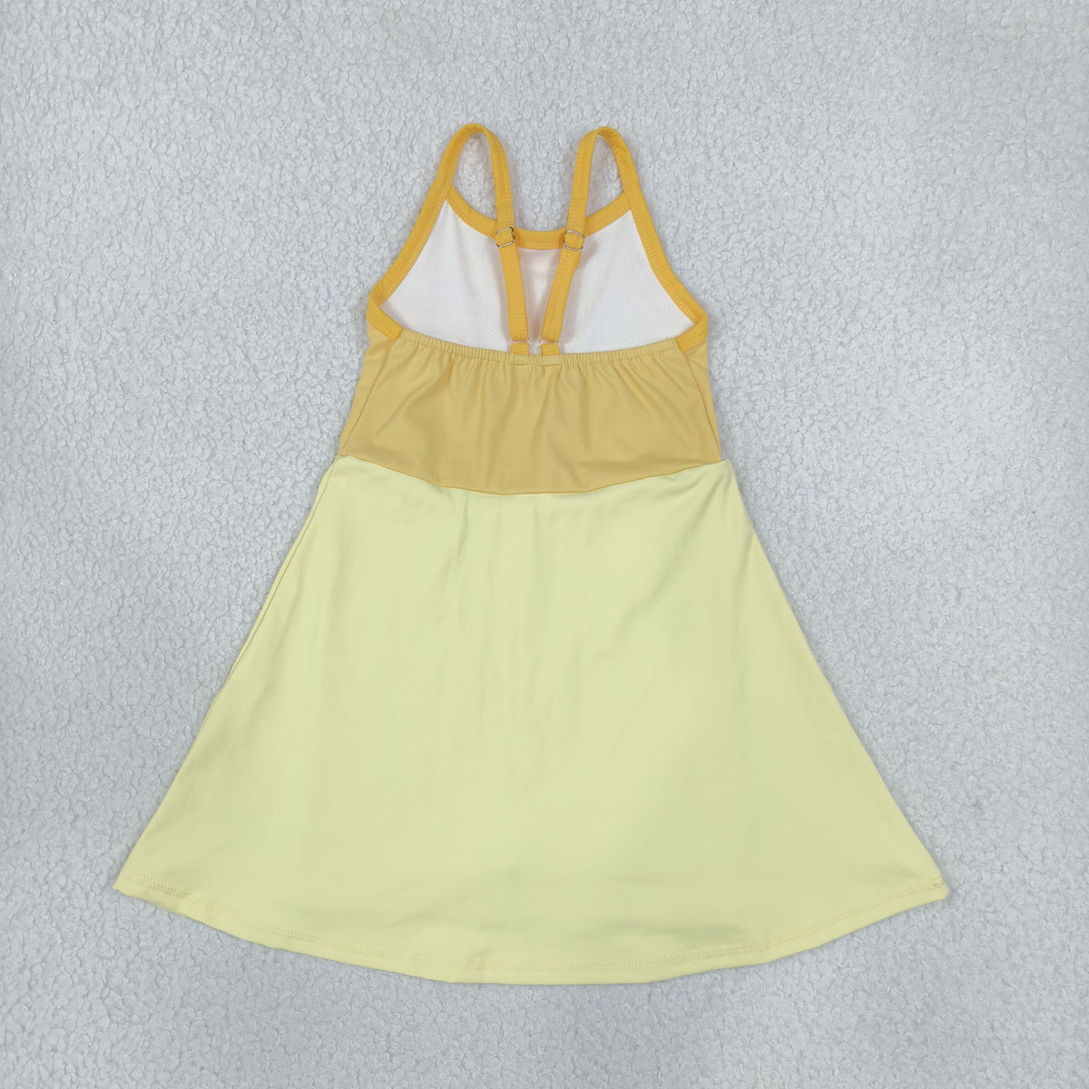 Baby Girls Yellow Strap Yoga Active Patchwork Knee Length Dress