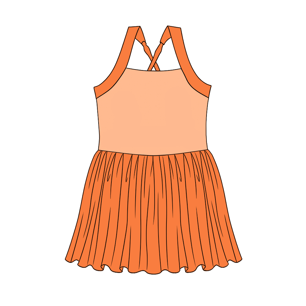 Baby Girls Strap Princess Yoga Active Patchwork Knee Length Dress Preorder