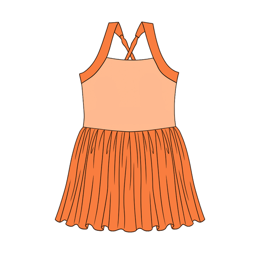 Baby Girls Strap Princess Yoga Active Patchwork Knee Length Dress Preorder