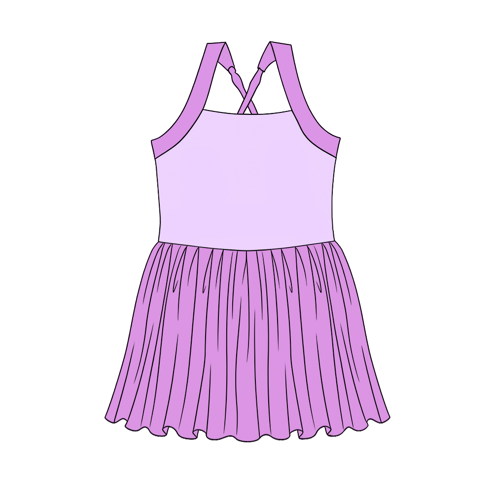 Baby Girls Strap Princess Yoga Active Patchwork Knee Length Dress Preorder