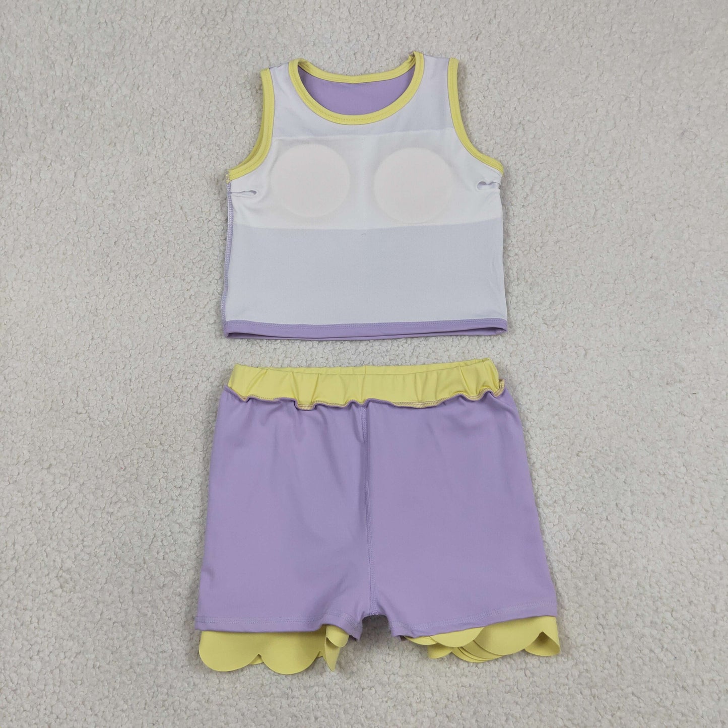 USA Shop Sibling Baby Girls Sleeveless Vest Scallop Skirt Short Yoga Active Clothes Sets