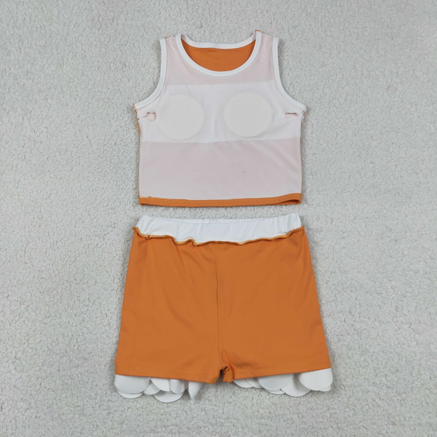 Sibling Baby Girls Sleeveless Vests Top Scallop Skirt Short Yoga Active Clothes Set