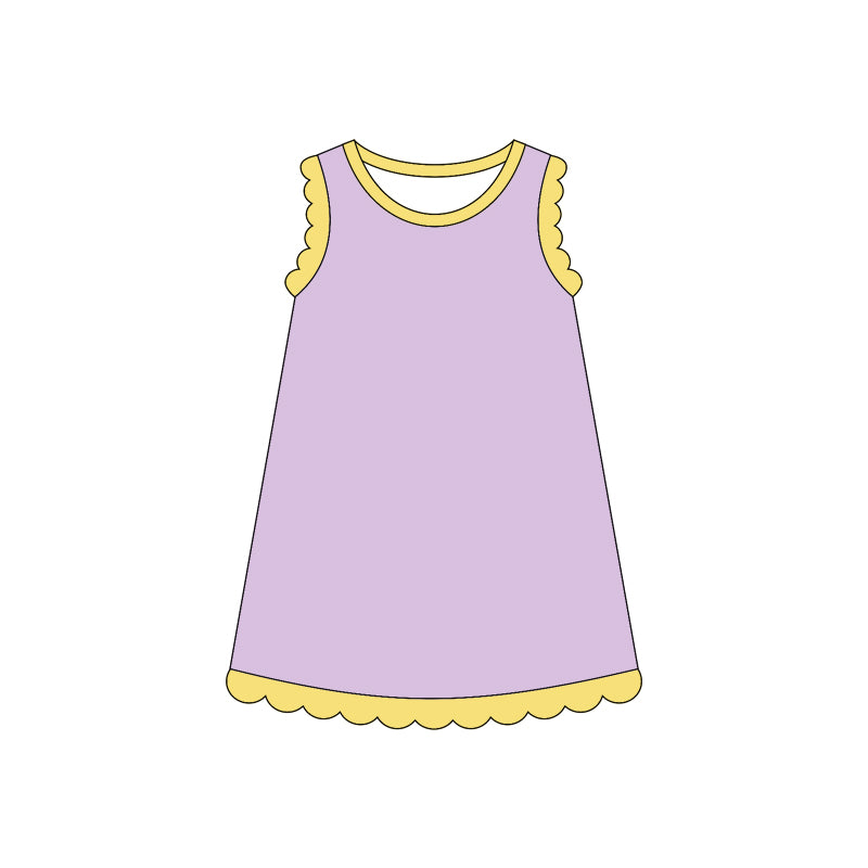 Baby Girls Sleeveless Scallop Knee Length Dresses Preorder