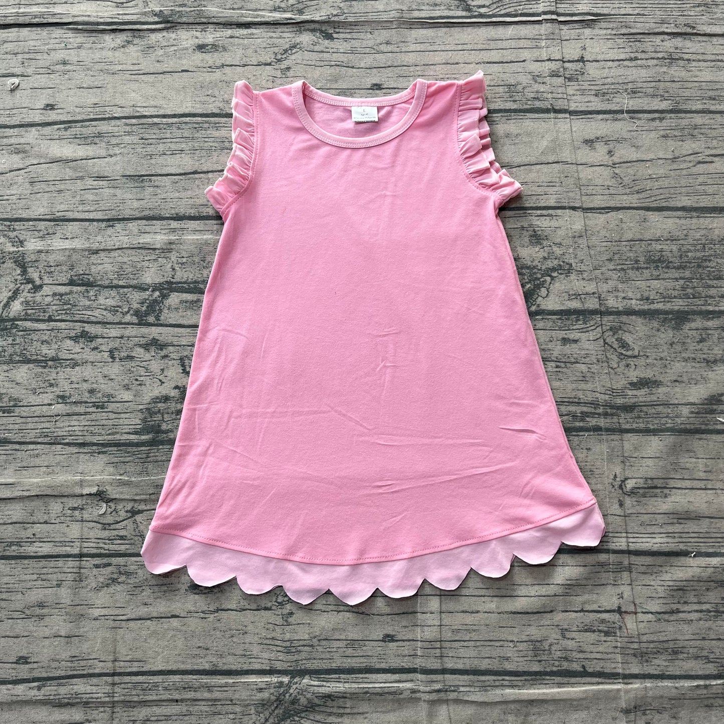 Baby Girls Sleeveless Scallop Knee Length Dresses Preorder