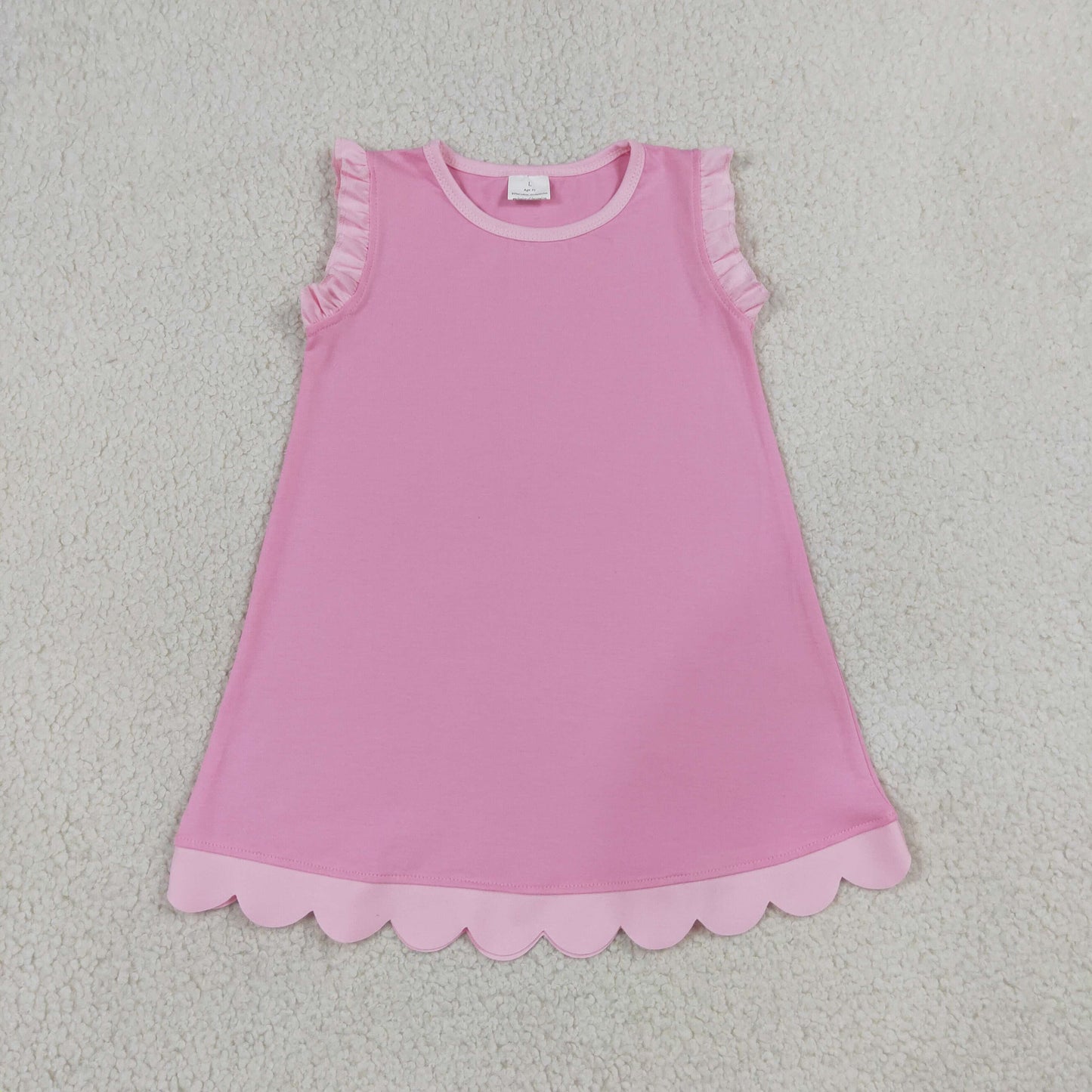 Sibling Baby Girls Sleeveless Scallop Knee Length Dresses