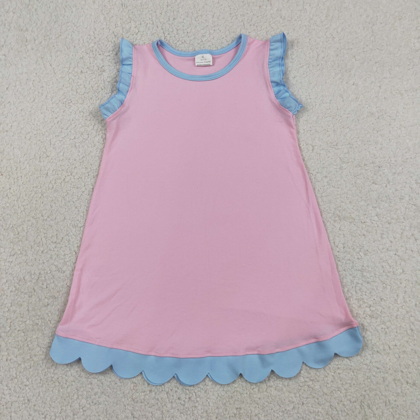 Sibling Baby Girls Sleeveless Scallop Knee Length Dresses