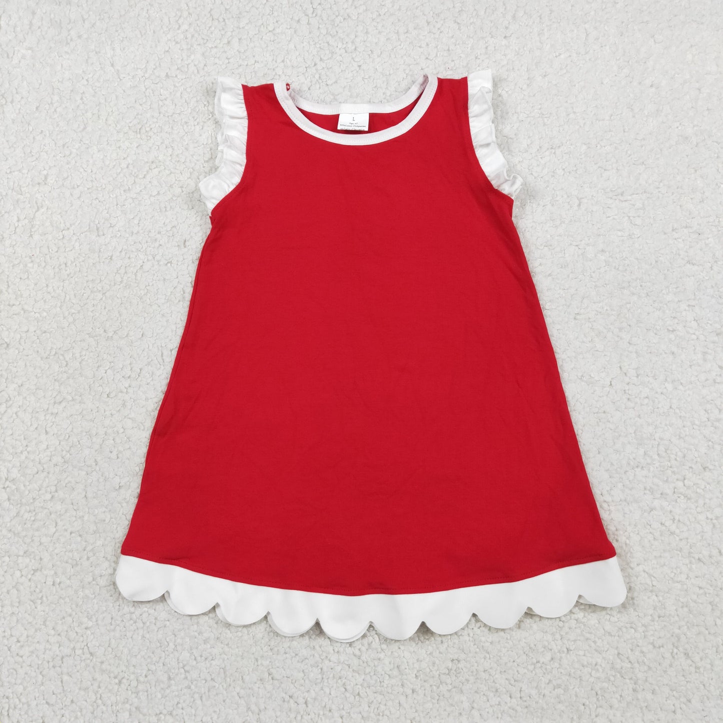 Sibling Baby Girls Sleeveless Scallop Knee Length Dresses