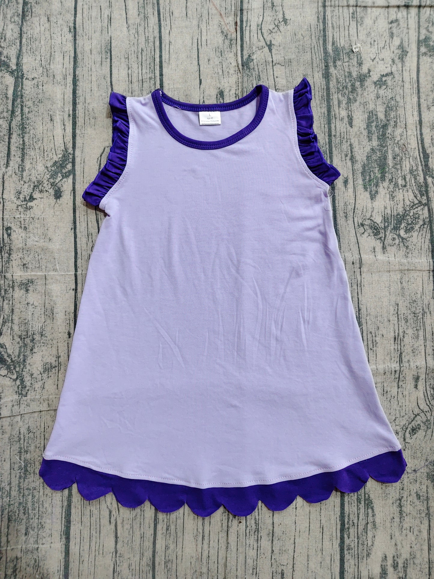 Baby Girls Sleeveless Scallop Knee Length Dresses Preorder