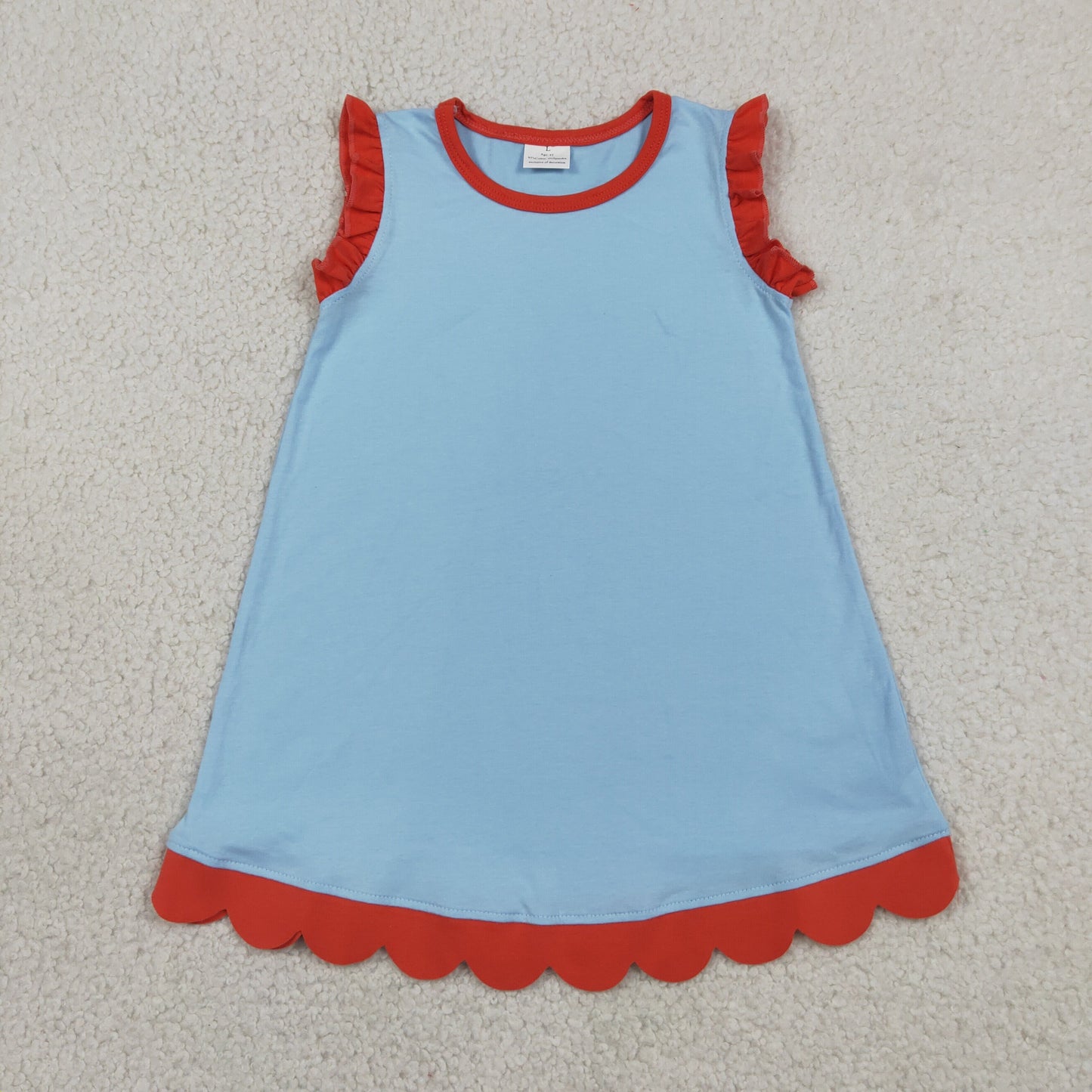 Sibling Baby Girls Sleeveless Scallop Knee Length Dresses