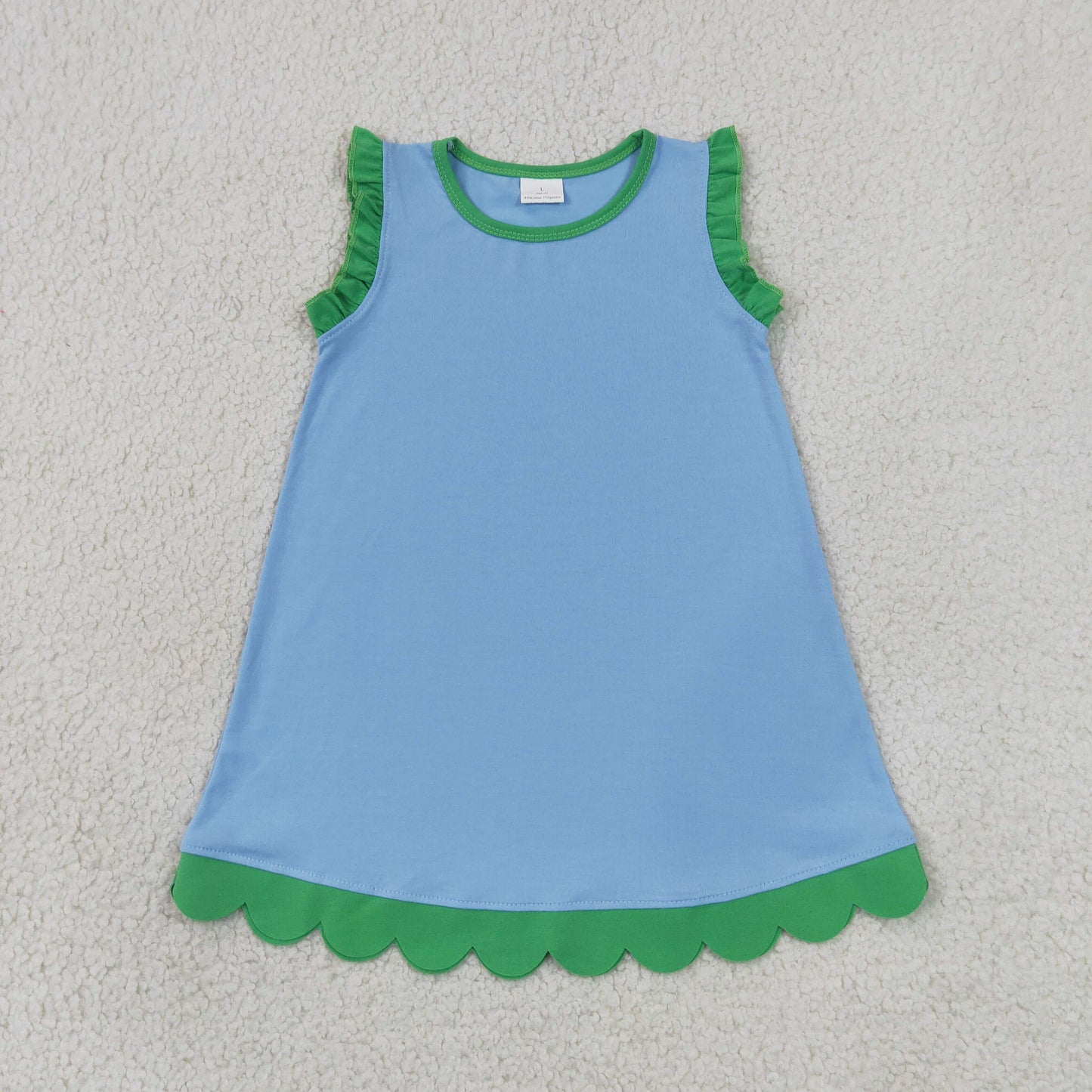 Sibling Baby Girls Colorful Vests Top Scallop Skirt Short Yoga Active Set Knee Length Dresess