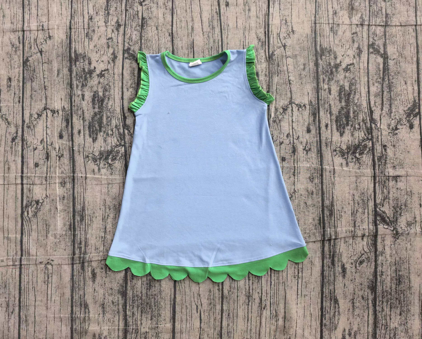Baby Girls Sleeveless Scallop Knee Length Dresses Preorder