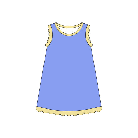 Baby Girls Sleeveless Scallop Knee Length Dresses Preorder