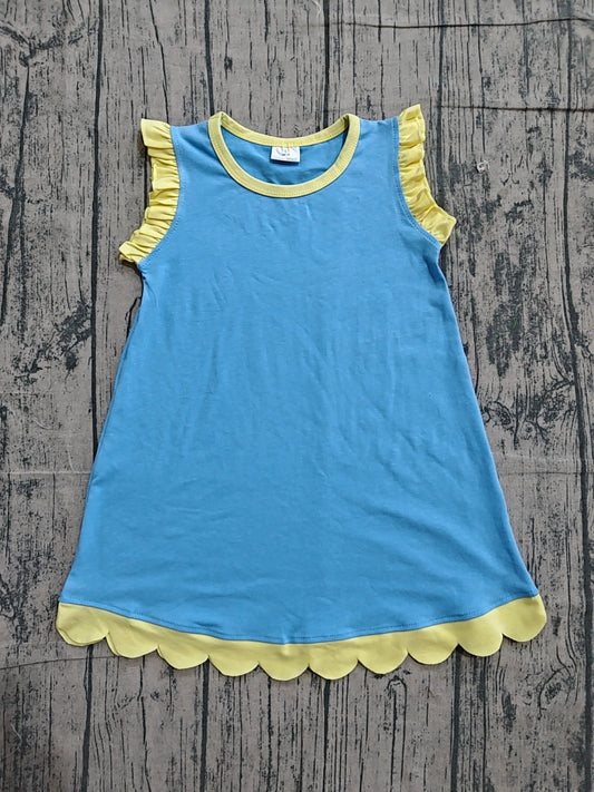 Baby Girls Sleeveless Scallop Knee Length Dresses Preorder