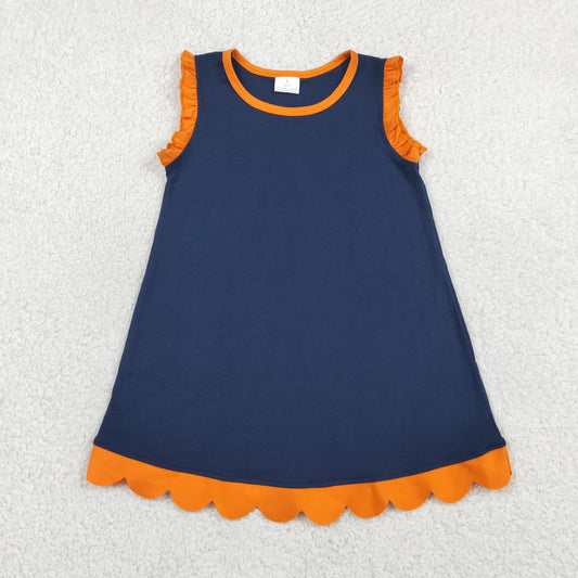 Sibling Baby Girls Sleeveless Scallop Knee Length Dresses