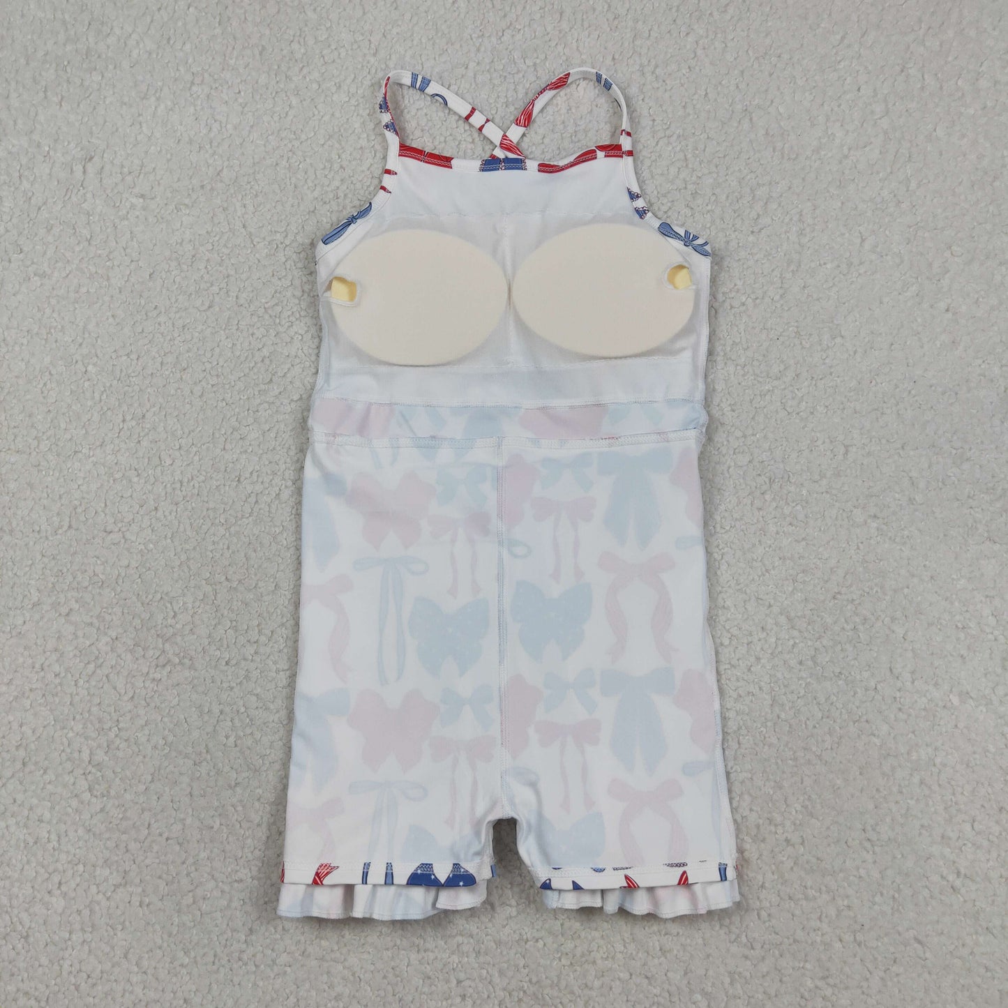 Baby Girls Strap Blue Red Bows 4th Of July Yoga Active Knee Length Dresses