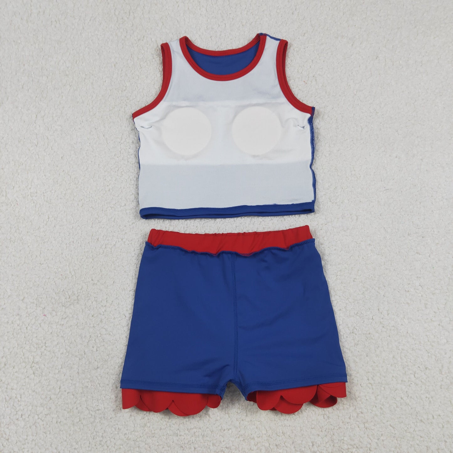Sibling Baby Girls Sleeveless Vests Top Scallop Skirt Short Yoga Active Clothes Set