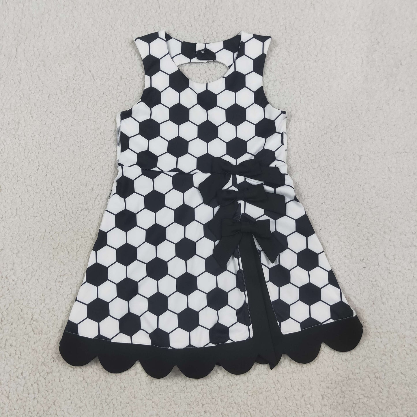 Sibling Baby Girls Baseball Softballs Team Yoga Active Short Scallop Knee Length Dresses