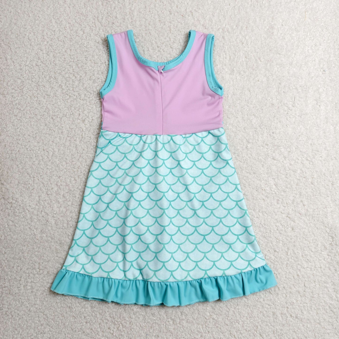 Baby Girls Sleeveless Mermaid Yoga Active Short Knee Length Dress