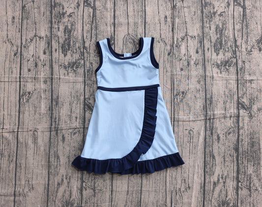 Baby Girls Sleeveless Blue Yoga Active Short Knee Length Dress Preorder