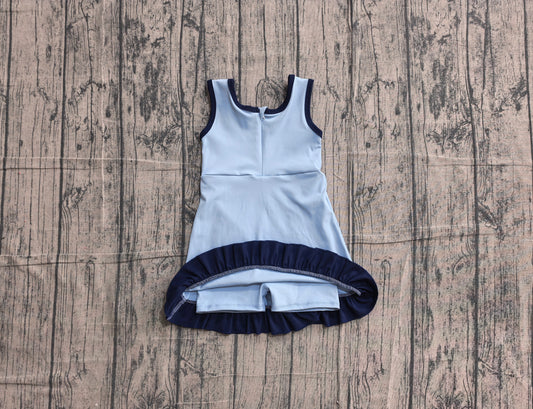 Baby Girls Sleeveless Blue Yoga Active Short Knee Length Dress Preorder