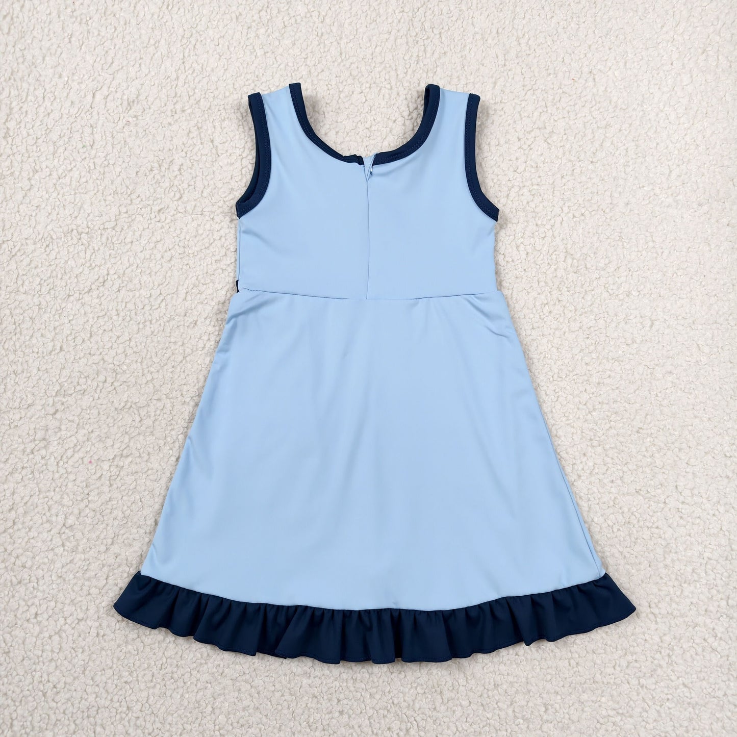 Baby Girls Blue Navy Sleeveless Yoga Active Short Knee Length Dress
