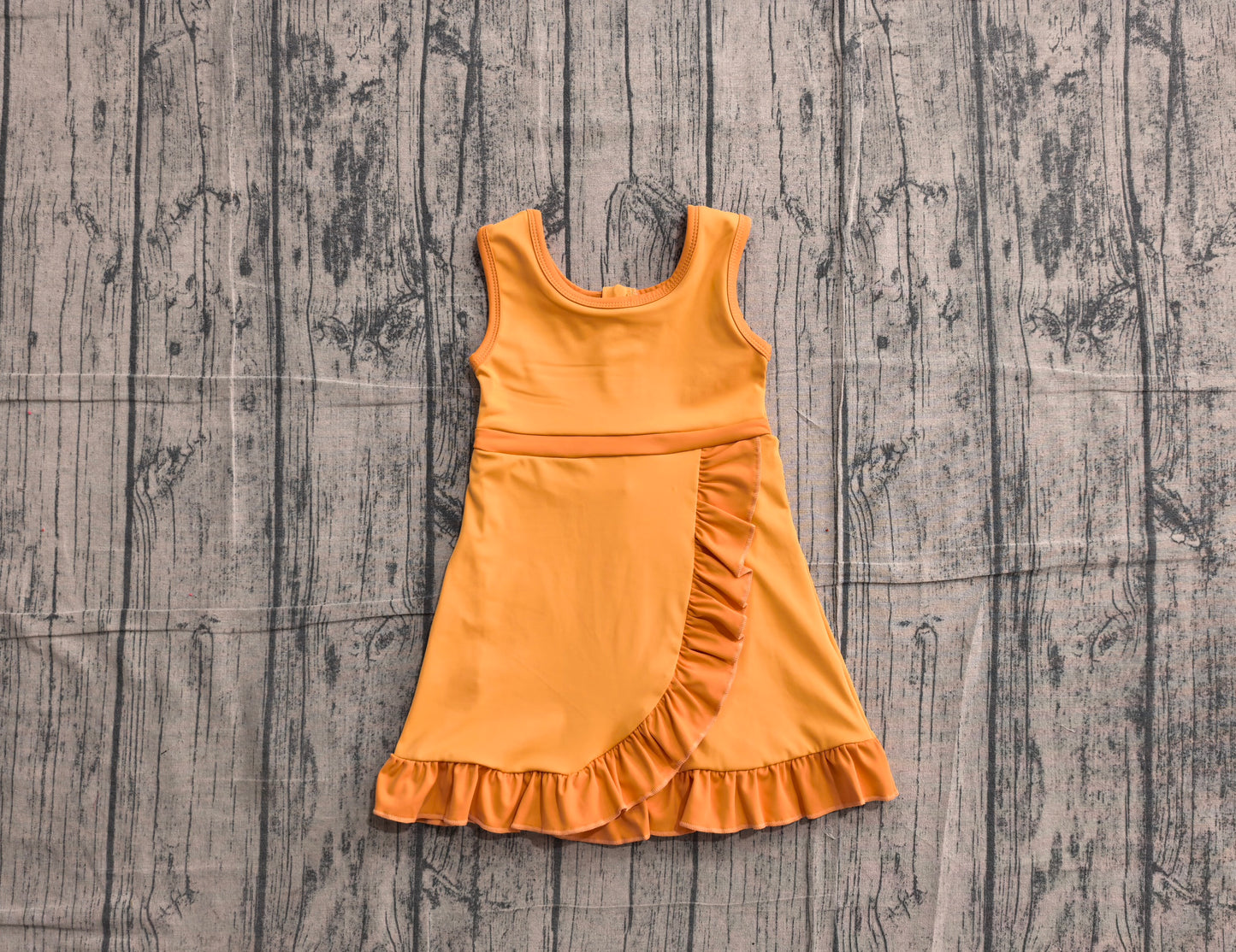 Baby Girls Sleeveless Orange Yoga Active Short Knee Length Dress Preorder