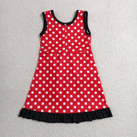 Baby Girls Sleeveless Polka Dots Yoga Active Short Knee Length Dress