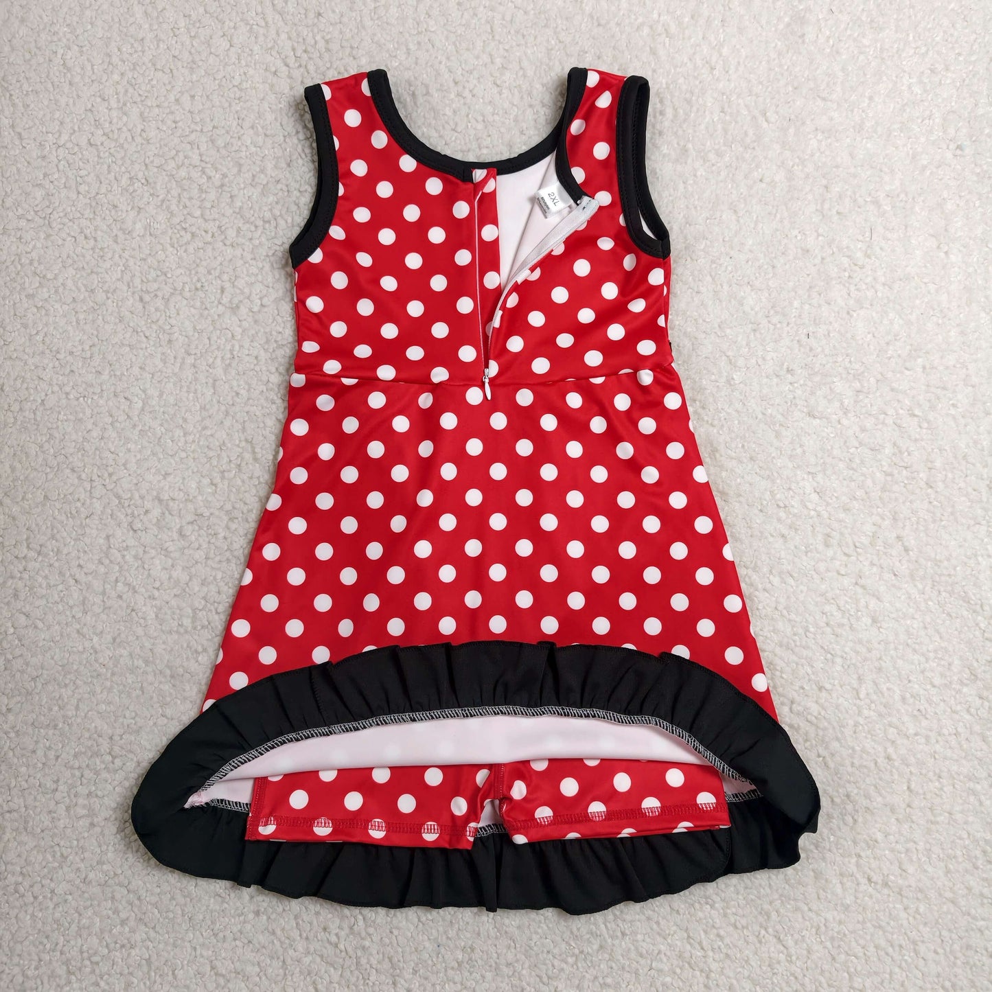 Baby Girls Sleeveless Polka Dots Yoga Active Short Knee Length Dress