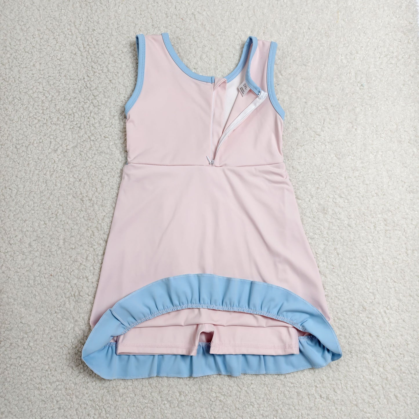 Baby Girls Light Pink Blue Sleeveless Yoga Active Short Knee Length Dress