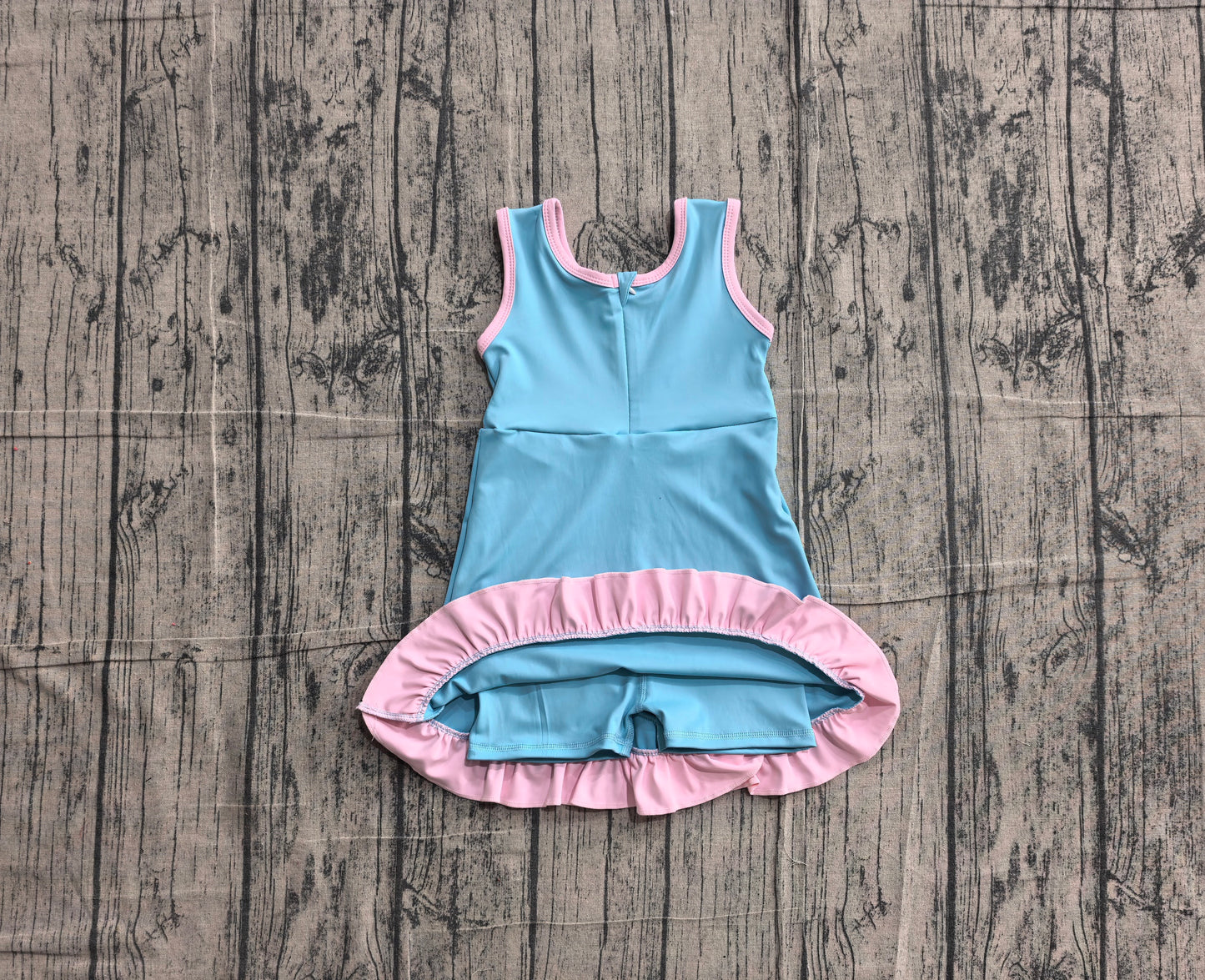 Baby Girls Sleeveless Lake Blue Yoga Active Short Knee Length Dress Preorder