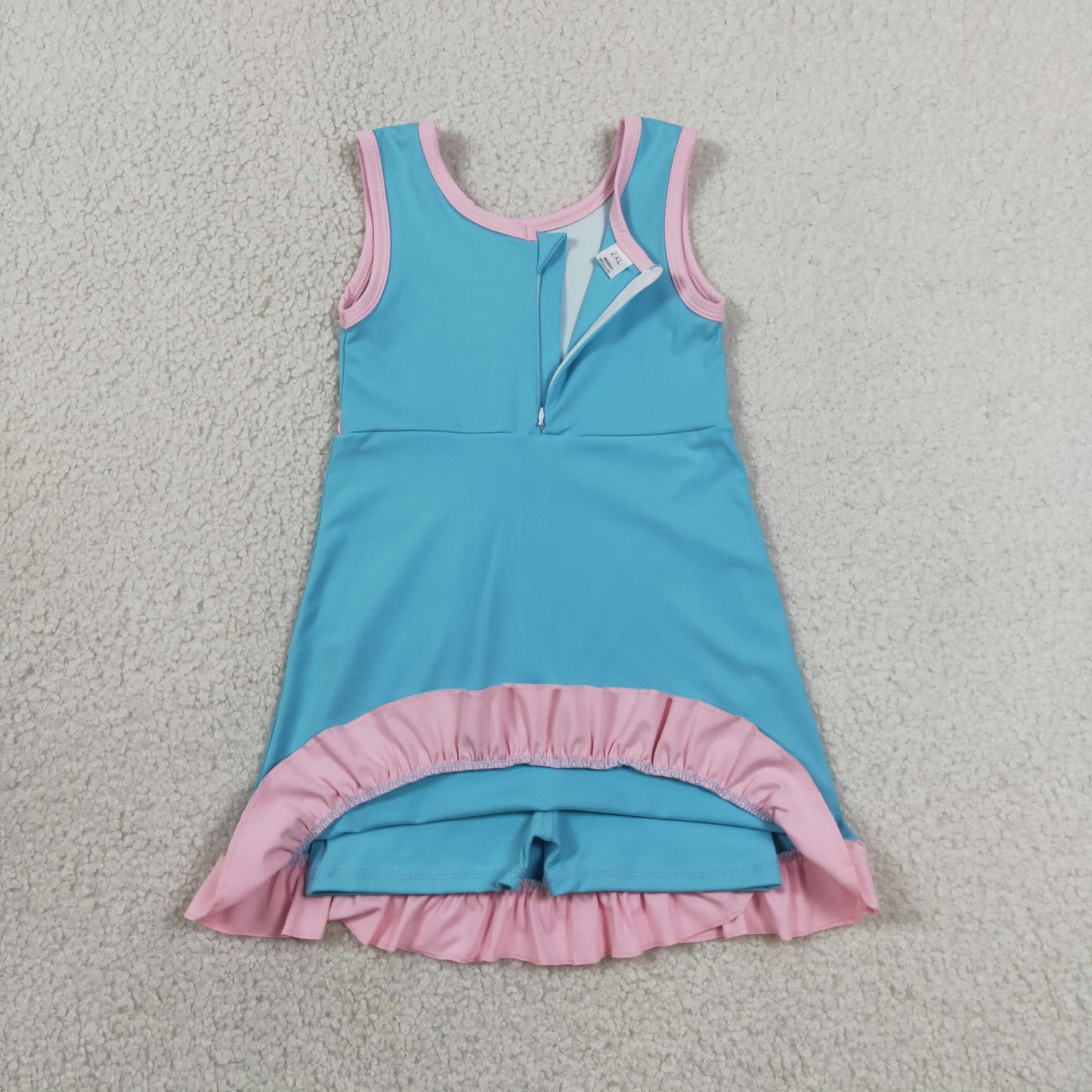 Sibling Baby Girls Sleeveless Yoga Active Ruffle Knee Length Dresses