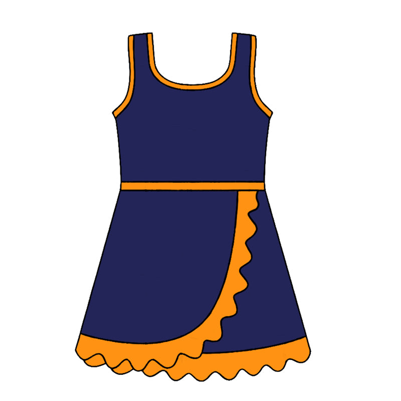 Baby Girls Sleeveless Purple Orange Yoga Active Short Knee Length Dress Preorder