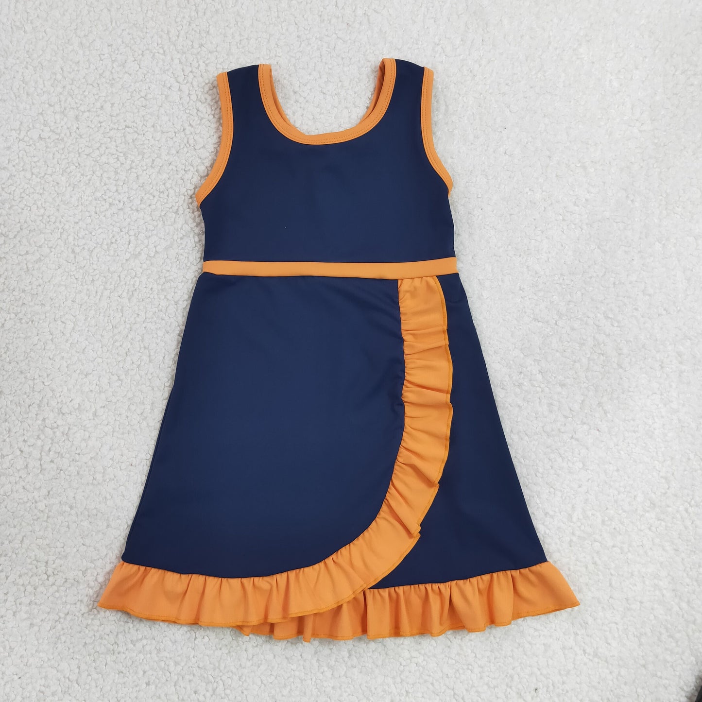 Sibling Baby Girls Sleeveless Yoga Active Shorts Ruffle Knee Length Dresses