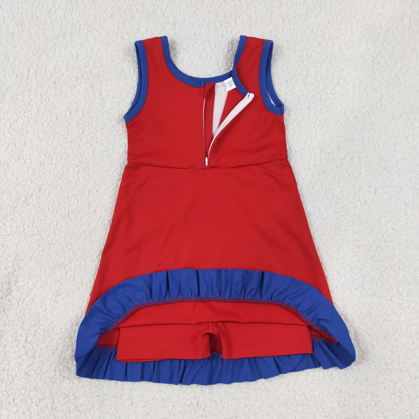 Baby Girls Red Navy Sleeveless Yoga Active Short Knee Length Dress