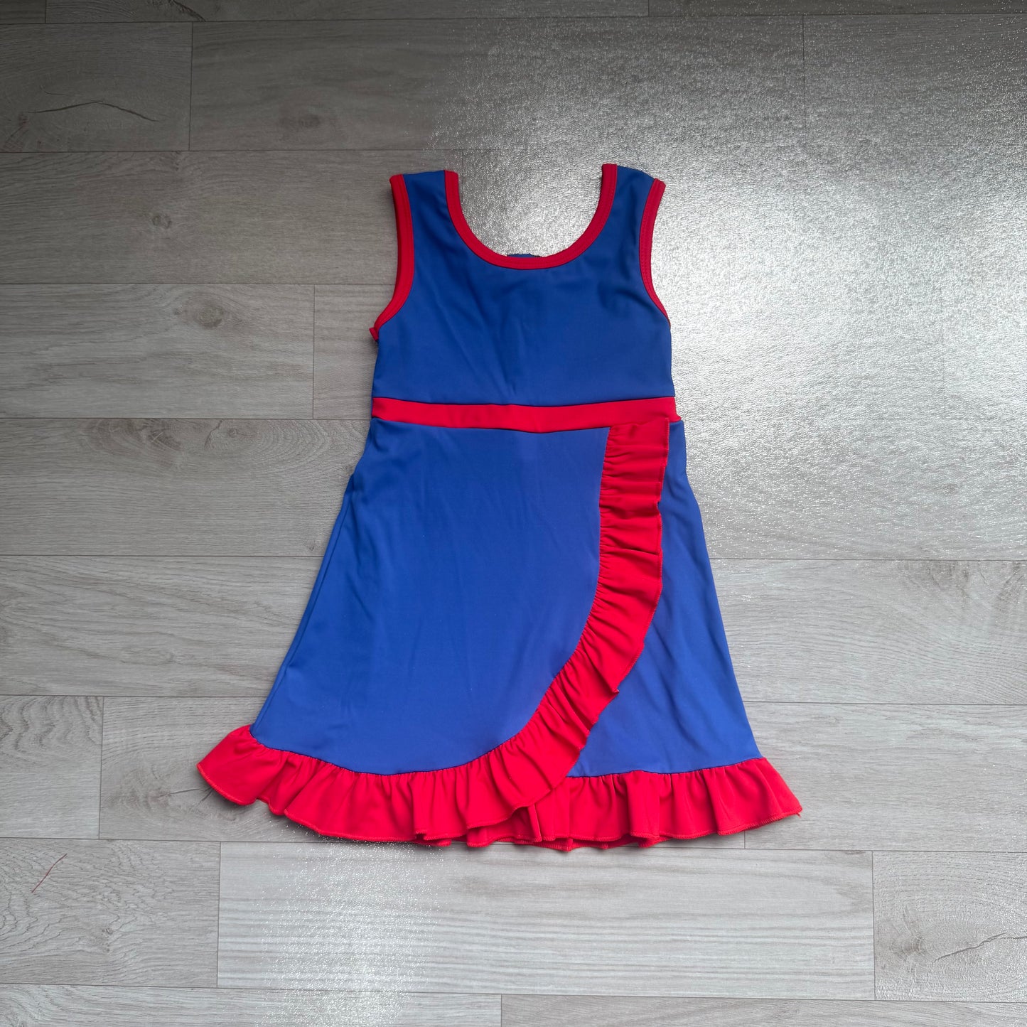 Baby Girls Hot Blue Red Sleeveless Yoga Active Short Knee Length Dress