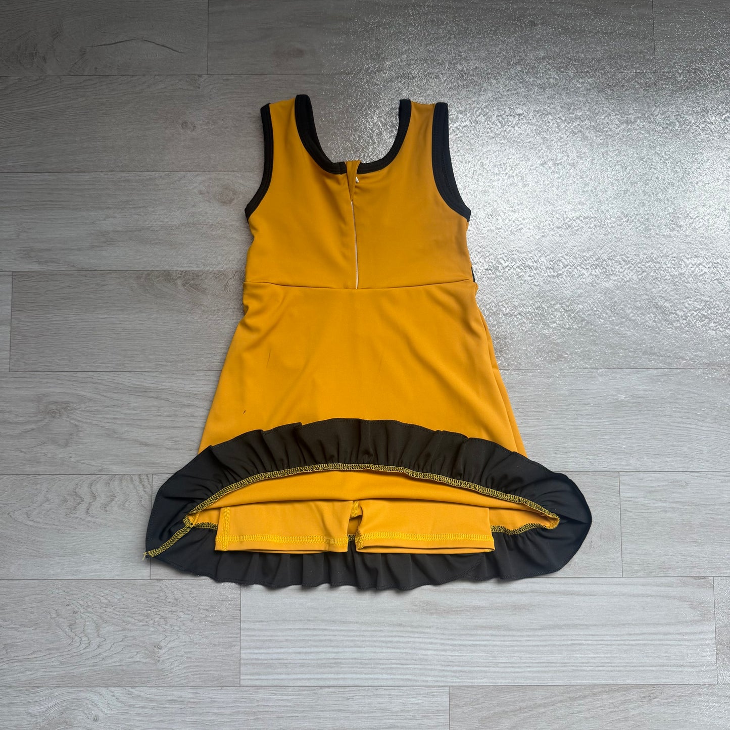 Baby Girls Gold Black Sleeveless Yoga Active Short Knee Length Dress