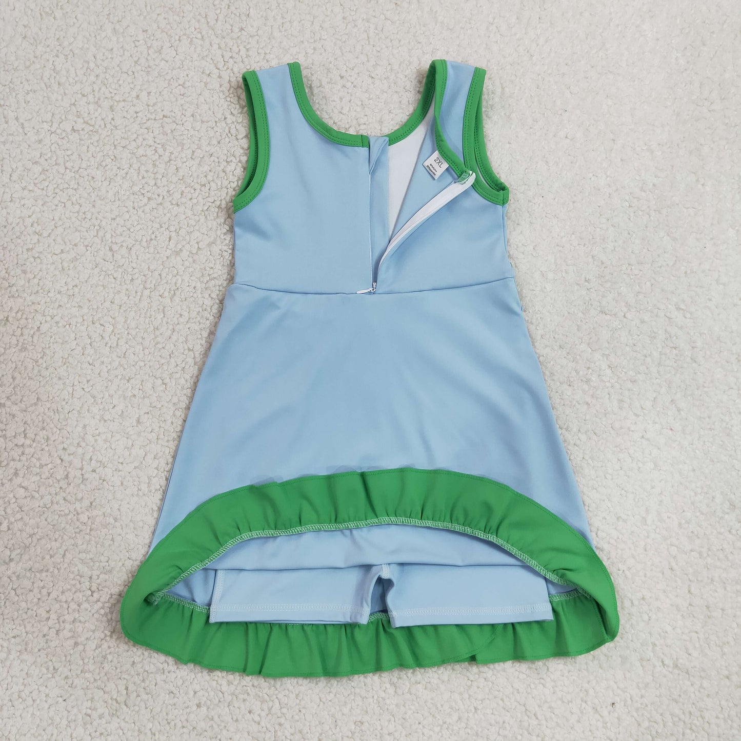 Sibling Baby Girls Sleeveless Yoga Active Shorts Ruffle Knee Length Dresses