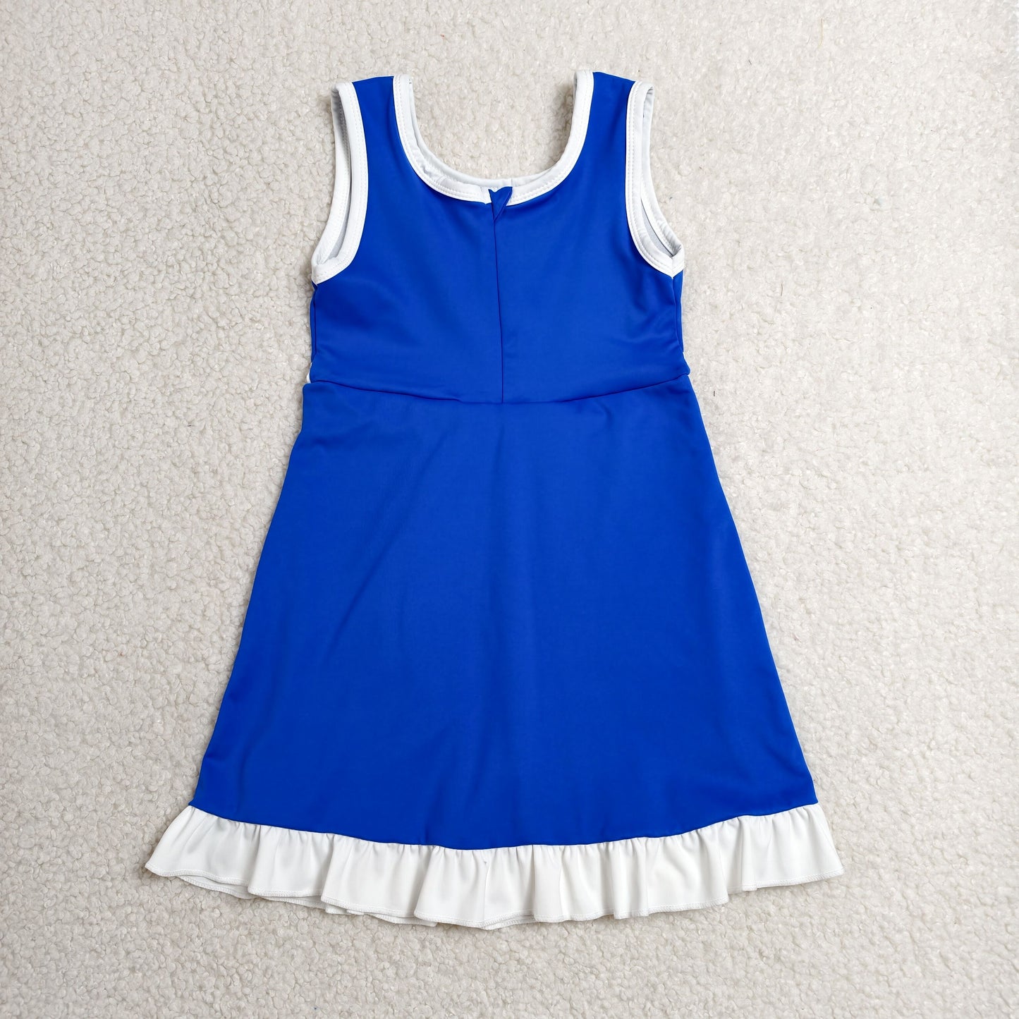 Baby Girls Hot Blue White Sleeveless Yoga Active Short Knee Length Dress