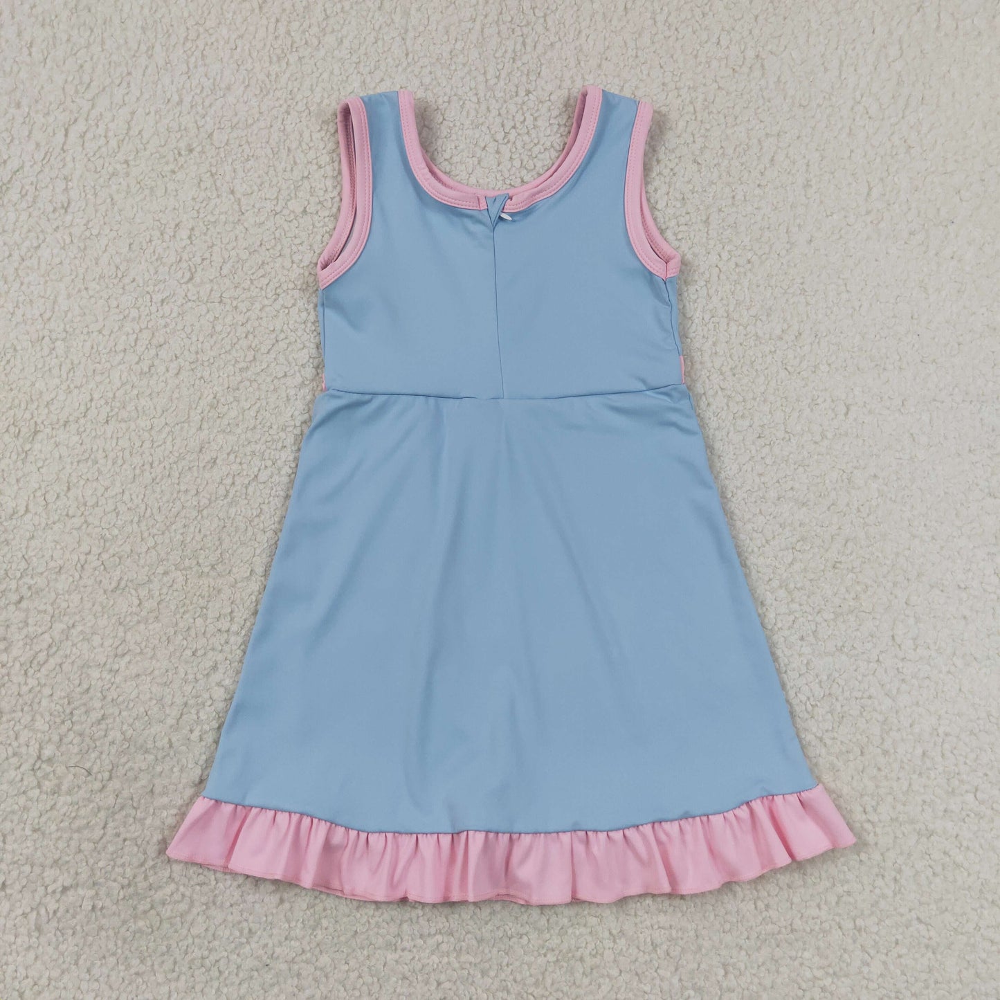 Baby Girls Light Blue Pink Sleeveless Yoga Active Short Knee Length Dress