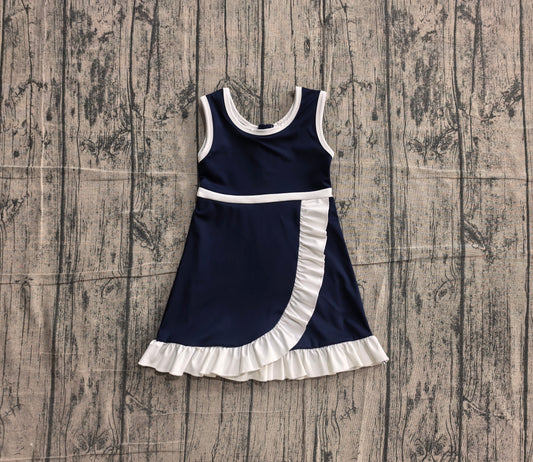 Baby Girls Sleeveless Purple Yoga Active Short Scallop Knee Length Dress Preorder