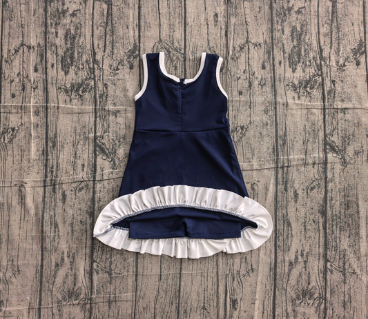 Baby Girls Sleeveless Purple Yoga Active Short Scallop Knee Length Dress Preorder