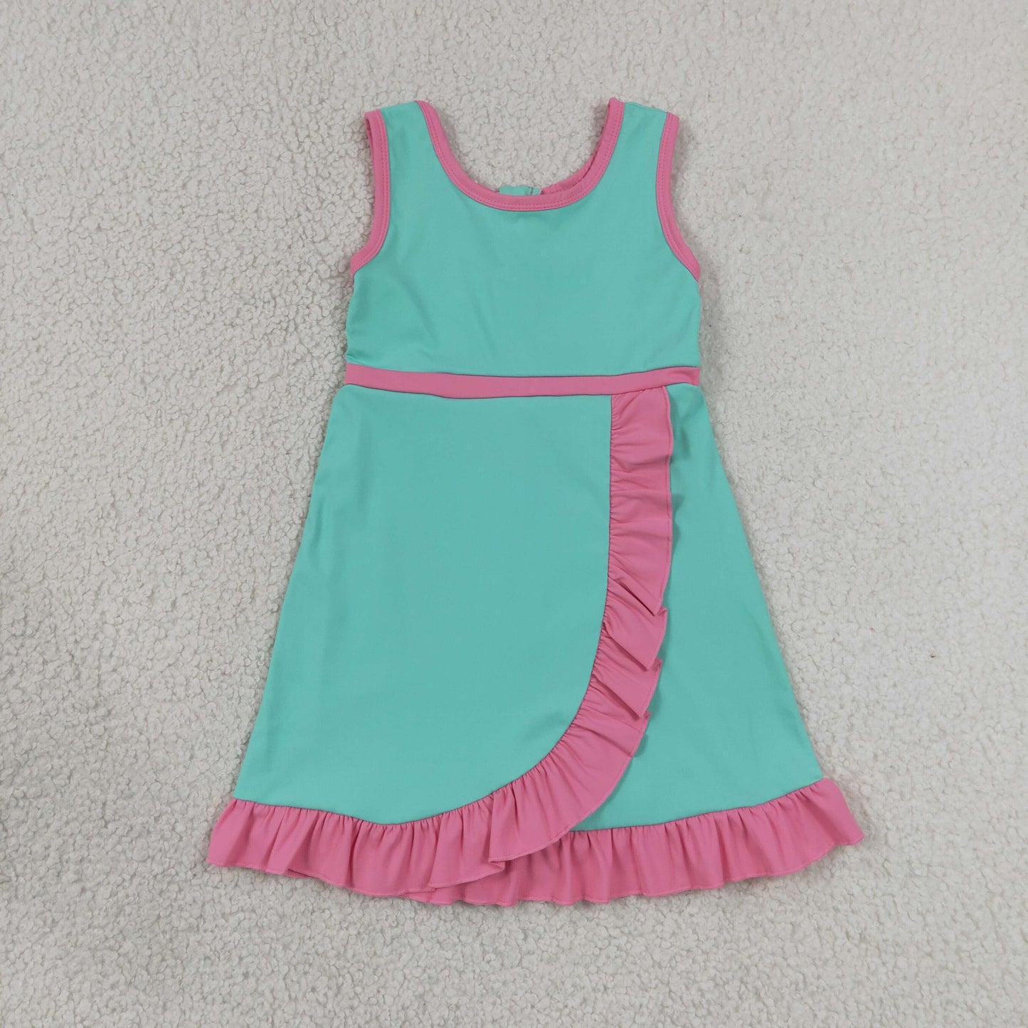 Sibling Baby Girls Sleeveless Yoga Active Ruffle Knee Length Dresses