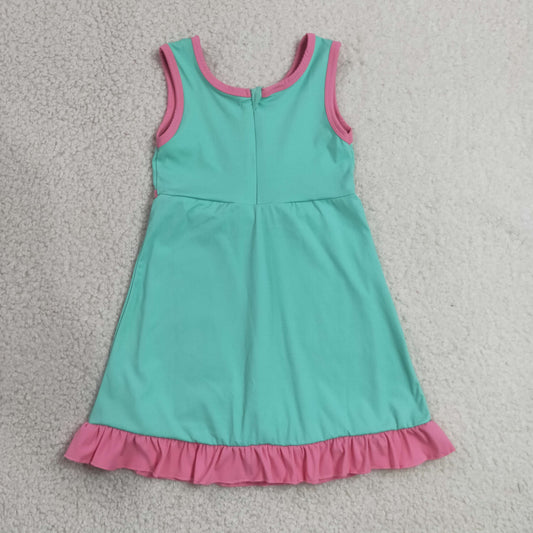 Baby Girls Pink Aqua Sleeveless Yoga Active Short Knee Length Dresses