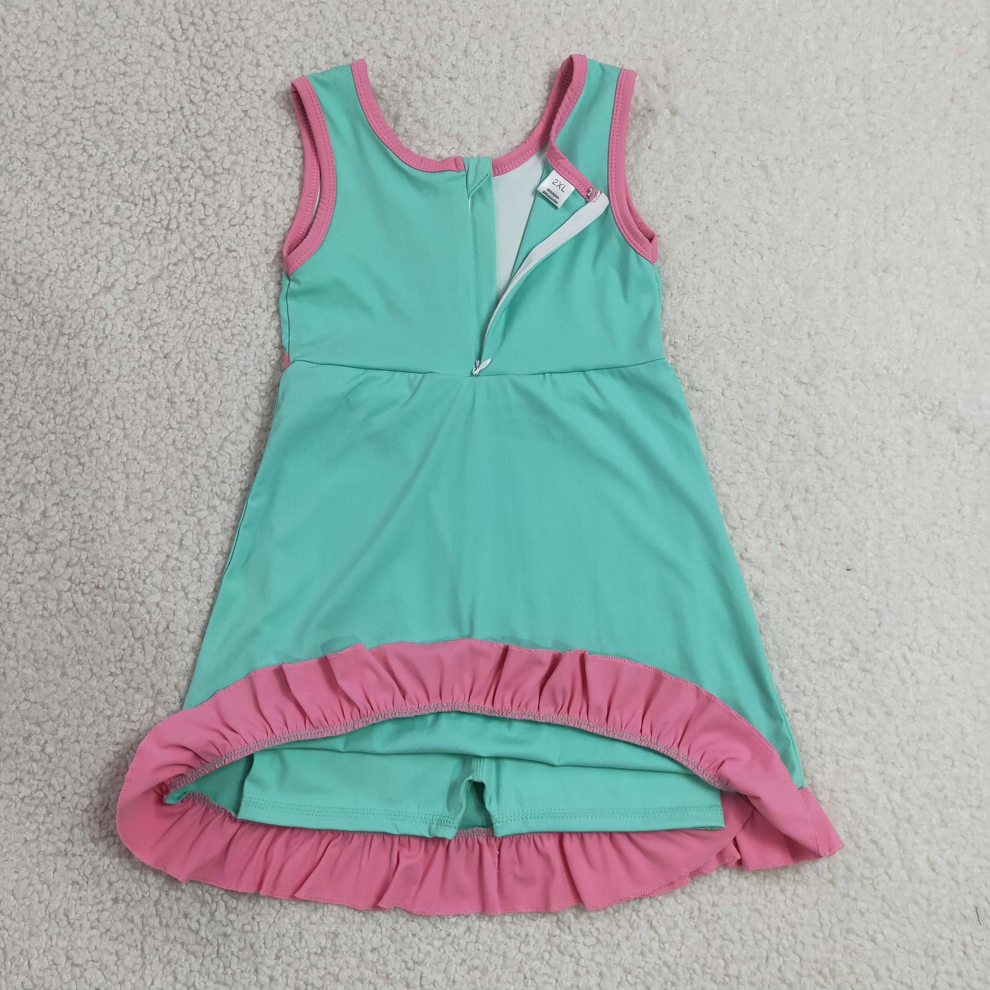 Sibling Baby Girls Sleeveless Yoga Active Ruffle Knee Length Dresses