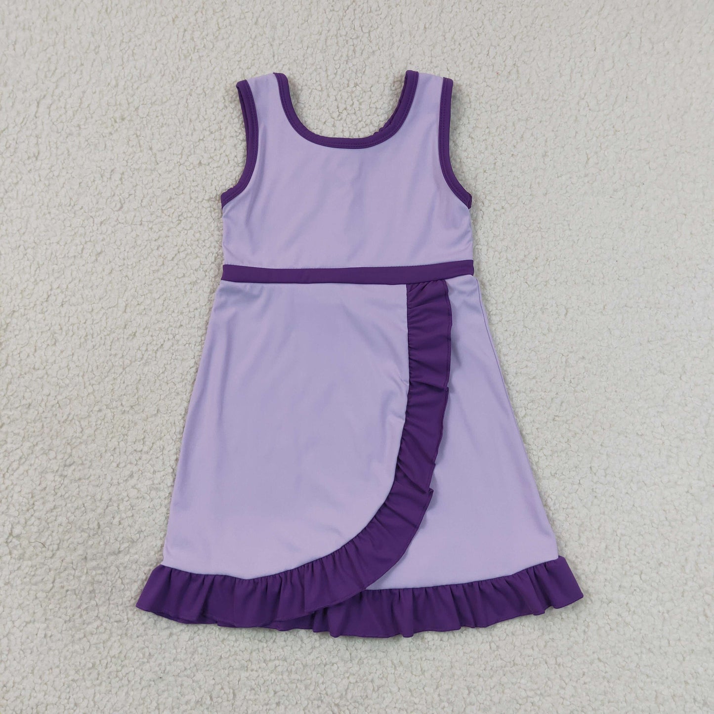Sibling Baby Girls Sleeveless Yoga Active Shorts Ruffle Knee Length Dresses