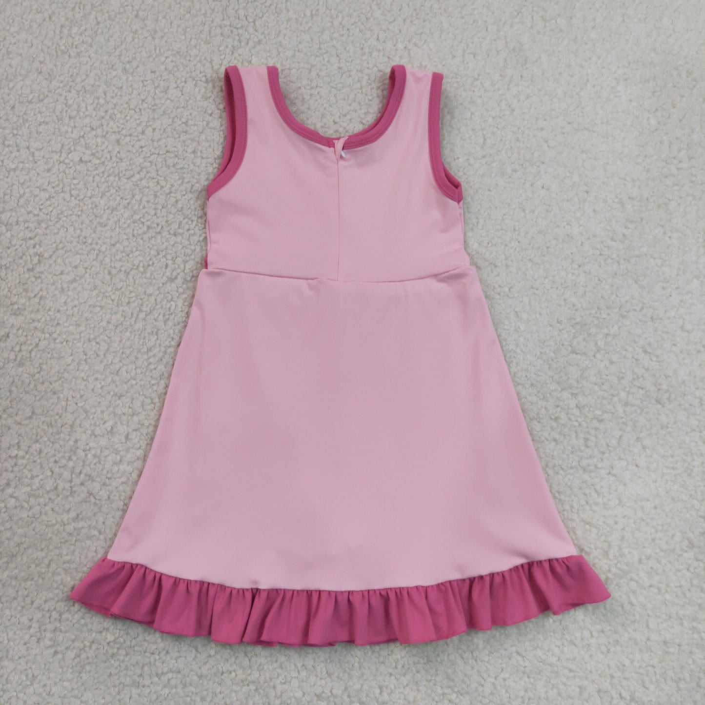 Baby Girls Sleeveless Pink Yoga Active Short Ruffle Knee Length Dress