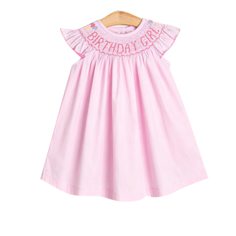 Baby Birthday Girls Flutter Sleeve Pink Knee Length Dresses Preorder